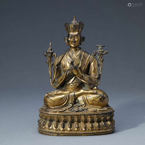 A GILT-BRONZE KARMAPA