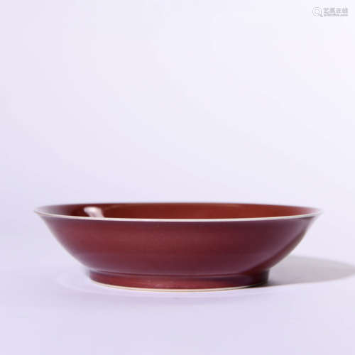 A RED GLAZED DISH