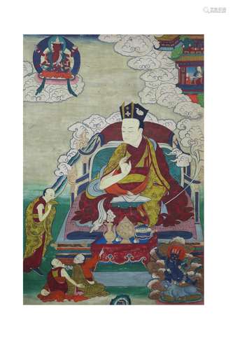 A THANGKA DEPICTING KARMAPA