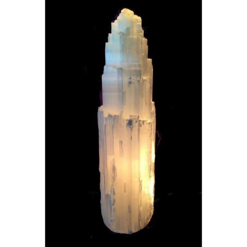 Hand-crafted Moroccan Selenite Crystal Tower