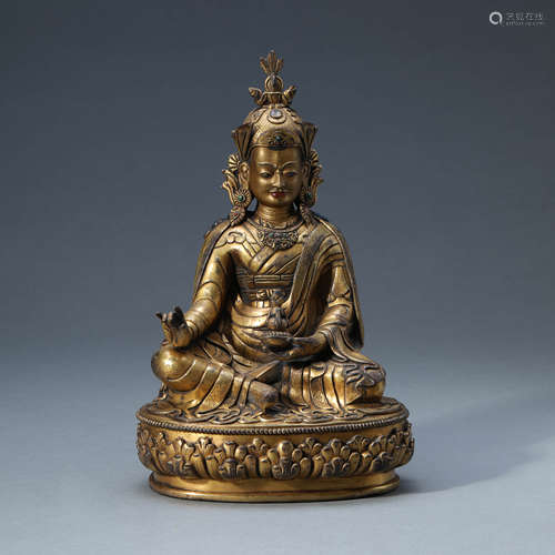 A GILT-BRONZE PADMASAMBHAVA