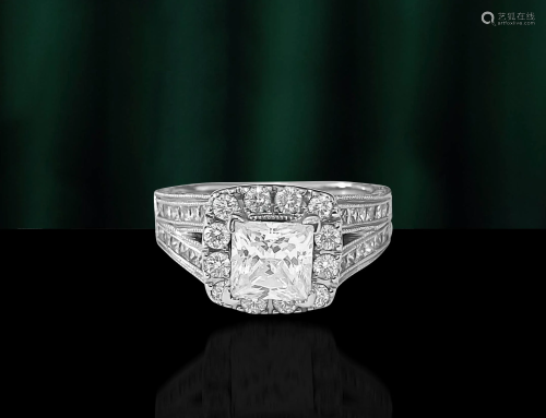 1.25ct Diamond Engagement Ring in 14k White Gold.