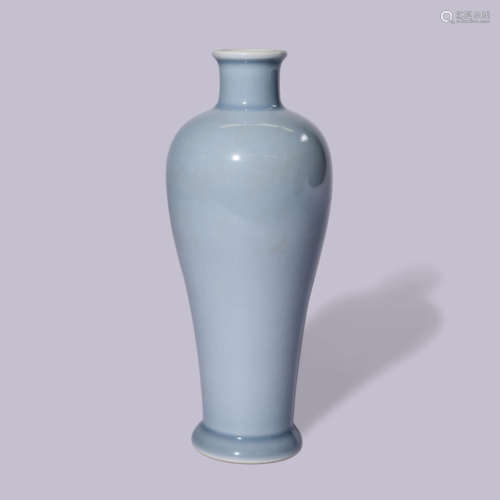 A SKY BLUE GLAZED BALUSTER VASE