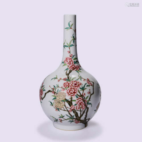 A FAMILLE ROSE PEONY VASE