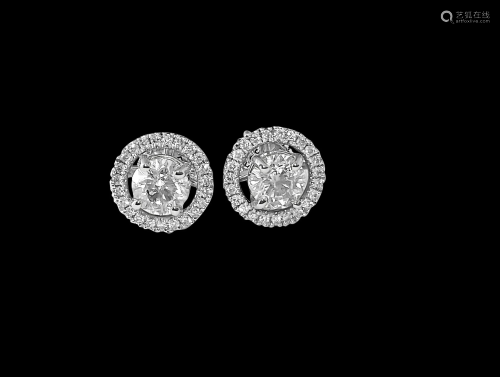 Luxury, 18K White Gold & Diamond Jacket Earrings.