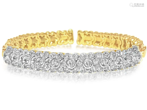 14K Yellow Gold, VS Diamond Bracelet/Bangle Sonia B