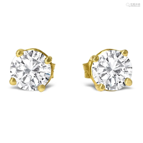 3mm VVS Diamond Studs in 14k Gold Unisex