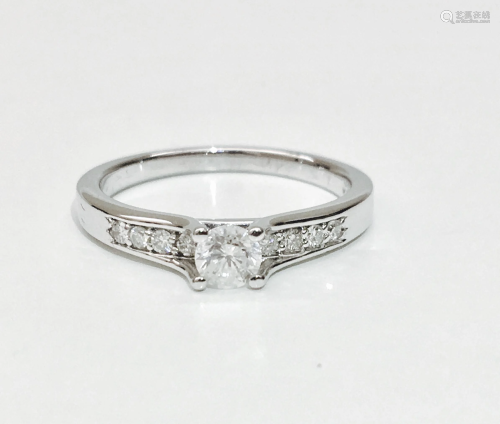 14k Gold, 0.40 Carat Diamond Engagement Ring