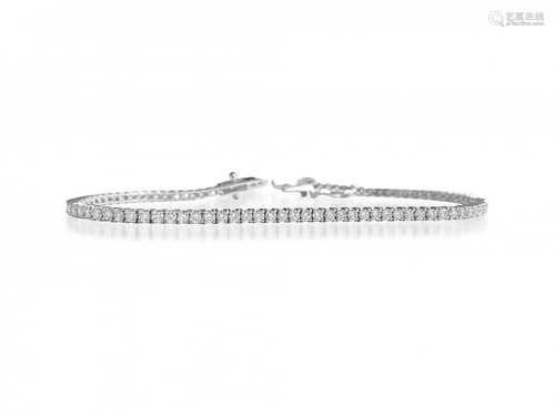 14K White Gold & 14.6 ct VVS Diamond Bracelet