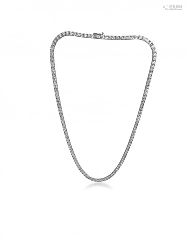 20” 14k White Gold 16ct VVS Diamond Necklace