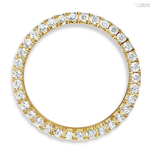 3.50 Carat VVS Diamond Rolex Bezel 14 Karat Yellow Gold
