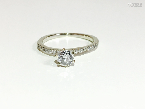 14K White Gold, 0.80CT VS/G Diamond Engagement Ring