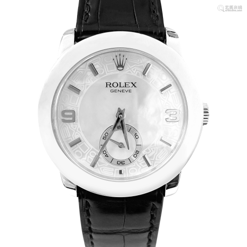 Rolex Cellini Platinum Mother of Pearl Mens Watch 5240