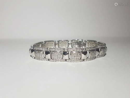 5.00 Carat Diamond Unisex Bracelet in 14K White Gold