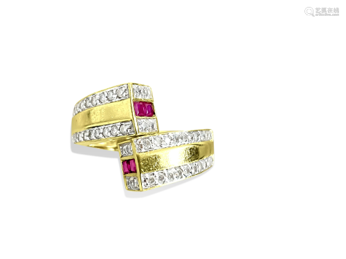 1.20 Carat Natural Burma Ruby Diamond Modern Ring