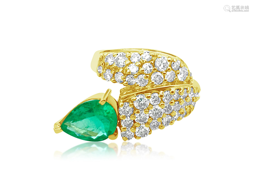 4.25ct Colombian Emerald & Diamond Ring in 14k Gold