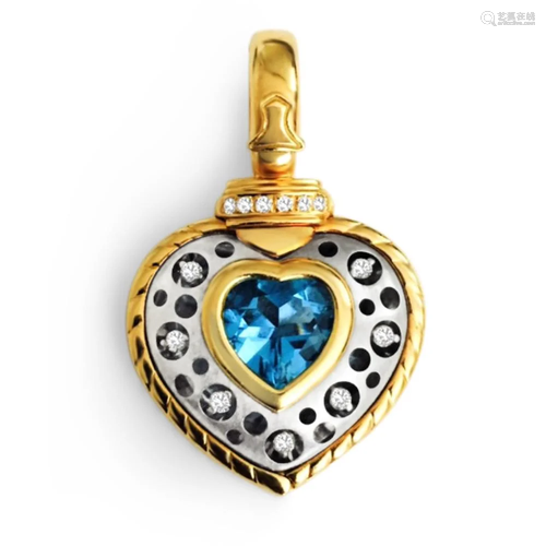 18k Gold Natasha C Diamond Pendant VVS Clarity Diamonds