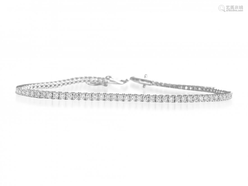 14K White Gold and 2.50 VS Diamond Bracelet