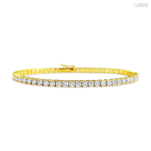 NEW 5.60 Carat VVS Diamond Tennis Bracelet in 14k Gold