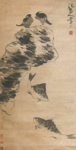 A CHINESE PAINTING OF FISHES, BADASHANREN MARK