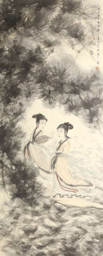 A CHINESE PAINTING OF LADIES, FUBAOSHI MARK