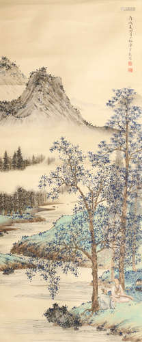 A CHINESE PAINTING OF LANDSCAPE, CHEN SHAOMEI MARK