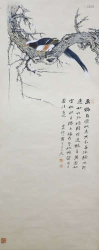 A CHINESE PAINTING OF THROSTLE, ZHANGDAQIAN MARK