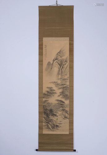 A CHINESE PAINTING OF LANDSCAPE AND FIGURE