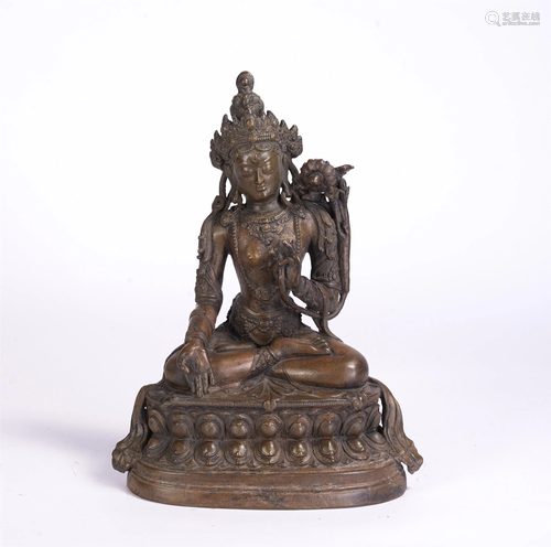 A CHINESE BRONZE FIGURE OF SEATED BUDDHA