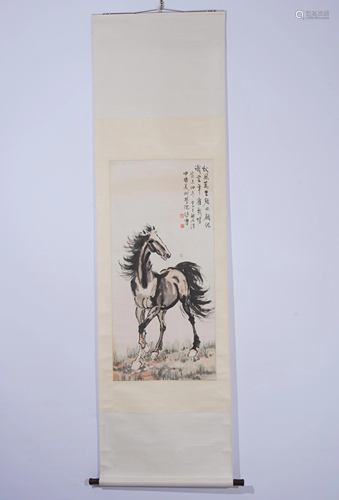 A CHINESE PAINTING OF STEED