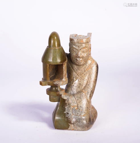 A CHINESE ARCHAIC JADE FIGURE