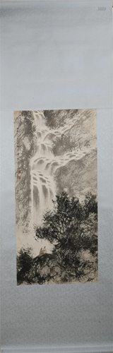 A CHINESE PAINTING OF LANDSCAPE AND FIGURES