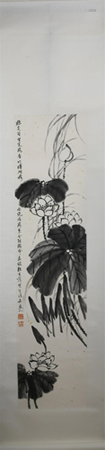 A CHINESE PAINTING OF LOTUS