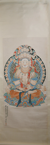 A CHINESE FIGURE PAINTING OF BUDDHA