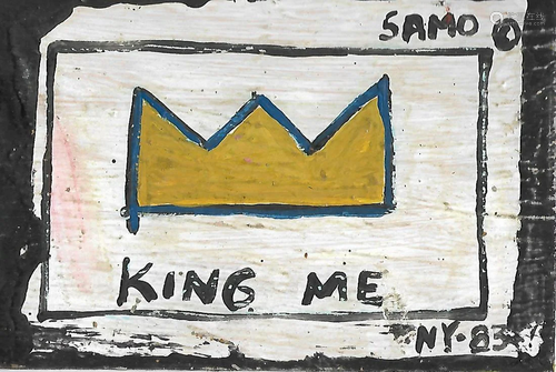 JMB Signed - SAMO - KING- ME Postcard Painting Signed