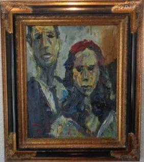 Couple Extra Thick Impasto Figurative Original Oil