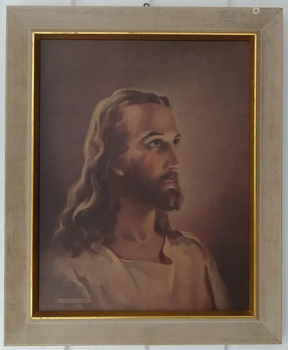 Vintage Christ Art Prints Lithograph Framed.