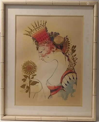 Vintage 1960s Print by BjÃ?Â?Ã?Â¸rn Wiinblad