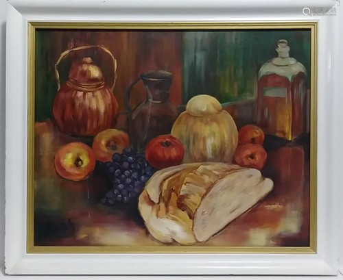 Original Signed Oil Painting Still Life Fruit