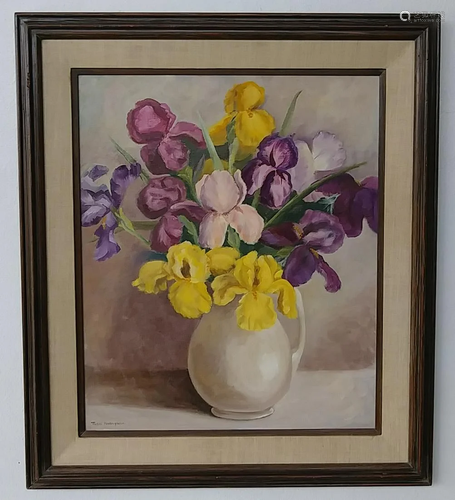 1971 Toshi. N Bouquet of Flower Oil Painting Signed