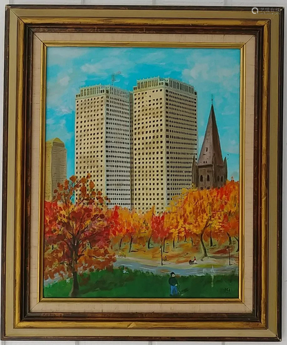 New York Central Park Oil Painting on Canvas Framed