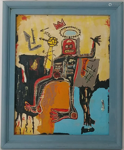 Jean-Michele Basquiat NYC Street Art Painting Framed