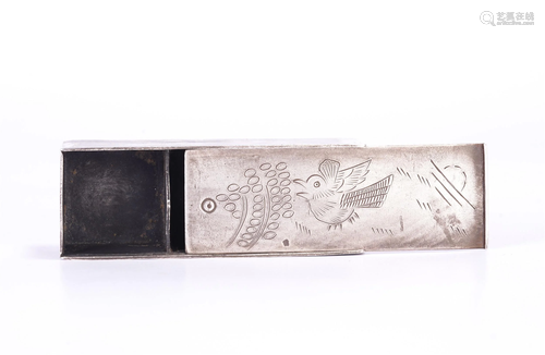 A CHINESE SILVER FLOWER-BIRD BOX AND COVER