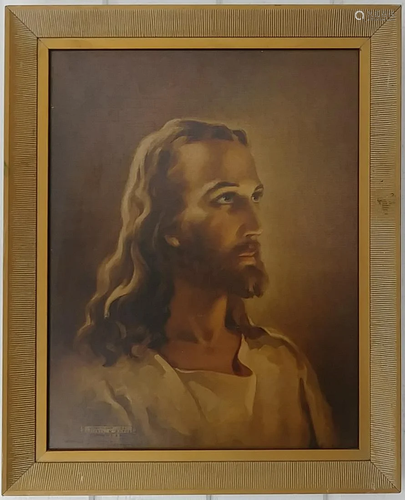 Vintage Christ Art Prints Lithograph Framed.