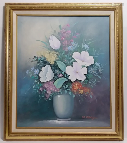 G. Montaigne Oil Painting Still Life Flowers