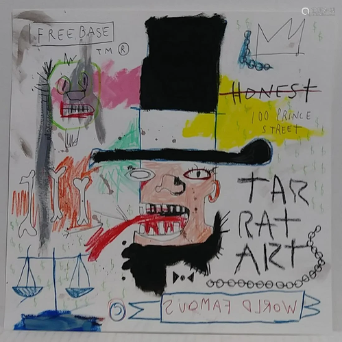 Jean-Michel Basquiat (American,1960-88)-Framed Painting