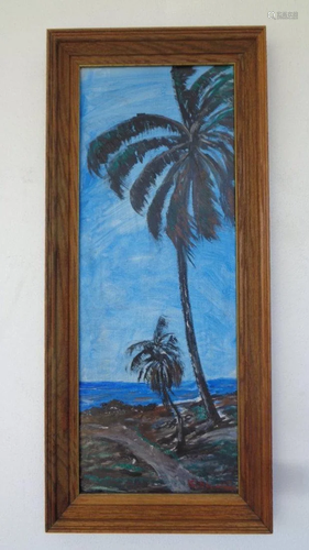 Original Florida Landscaping Painting Signed, Painting: