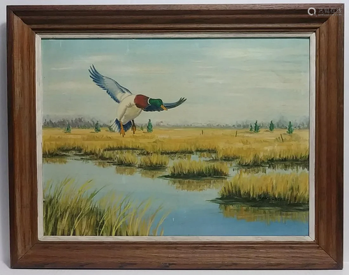 Vintage Grace G Scull C Florida Ducks Oil Painting