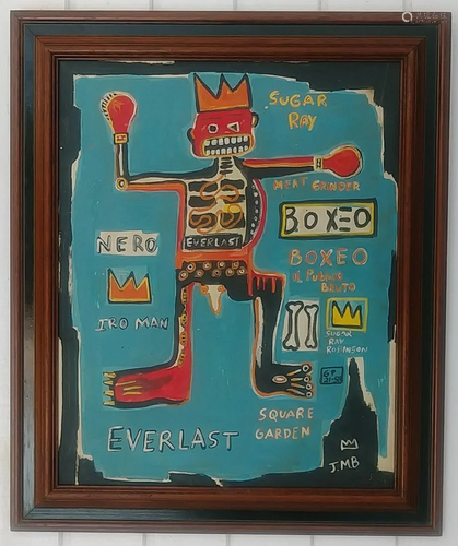 Jean-Michele Basquiat NYC Street Art Painting Frame