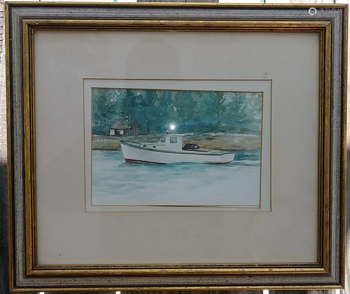 Vintage 1980 N York Watercolor Painting Signed